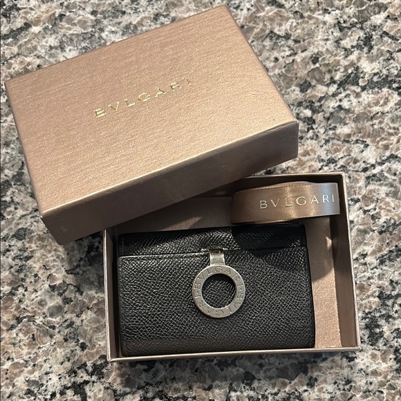 Bulgari Black Leather Key Holder - Picture 1 of 15